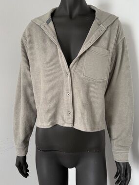 271. American Eagle Cropped Ribbed Hoodie